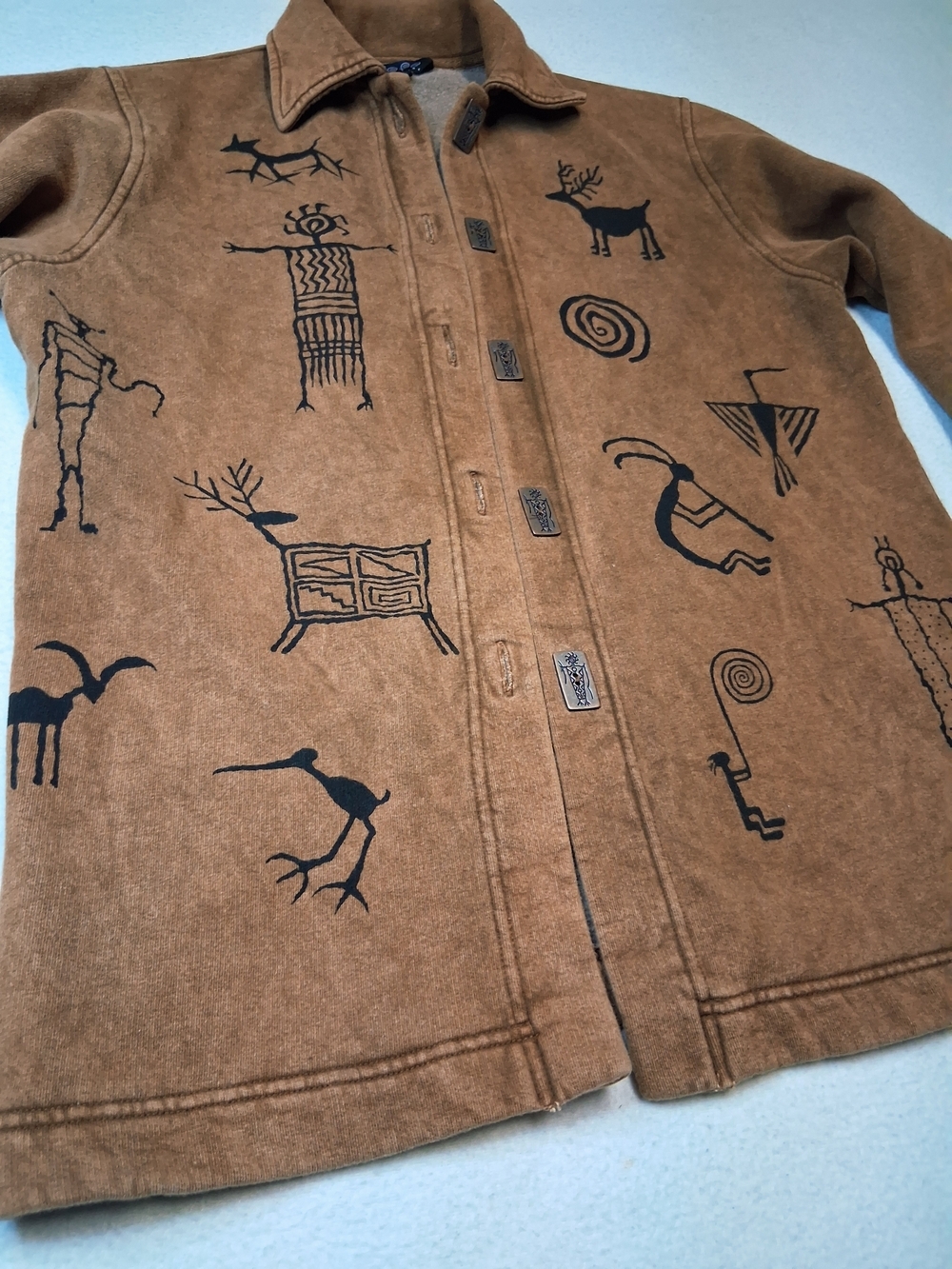 Vintage 90s Bfofo Designs Tribal Art Shacket - Size S - Made in Canada - Picture 4 of 8